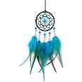 Malicosmile Rear View Mirror Accessories Small Dream Catcher for Car, Turquoise Blue Mini Dreamcatcher for Rearview Mirror Hanging