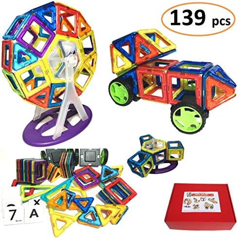 MAG-BOND 139-Pieces Similar Magformers 3D Magnetic Building Blocks Creative Educational Toy Gift Set