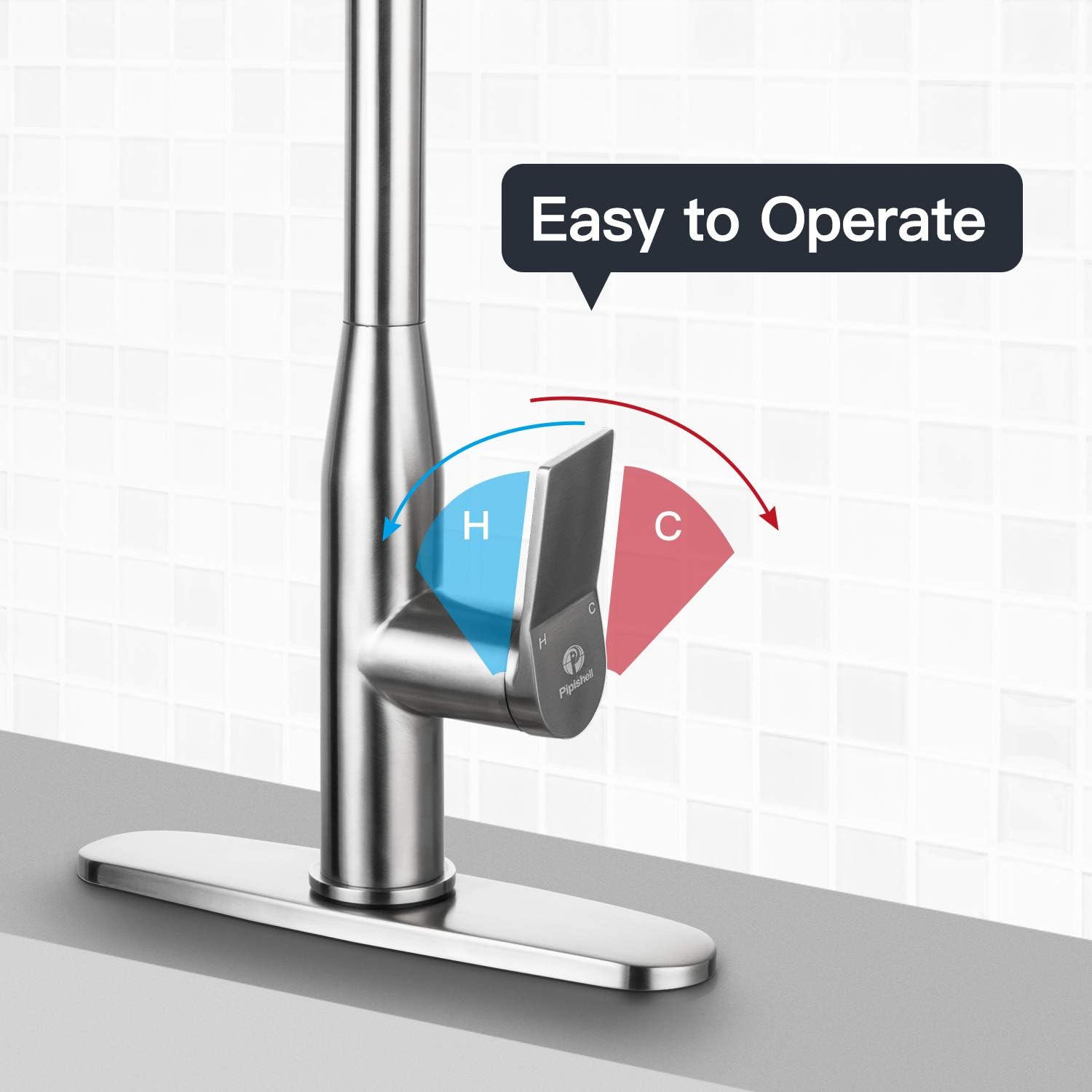  Sprayer Down Pull with Faucet Kitchen Steel Stainless 2