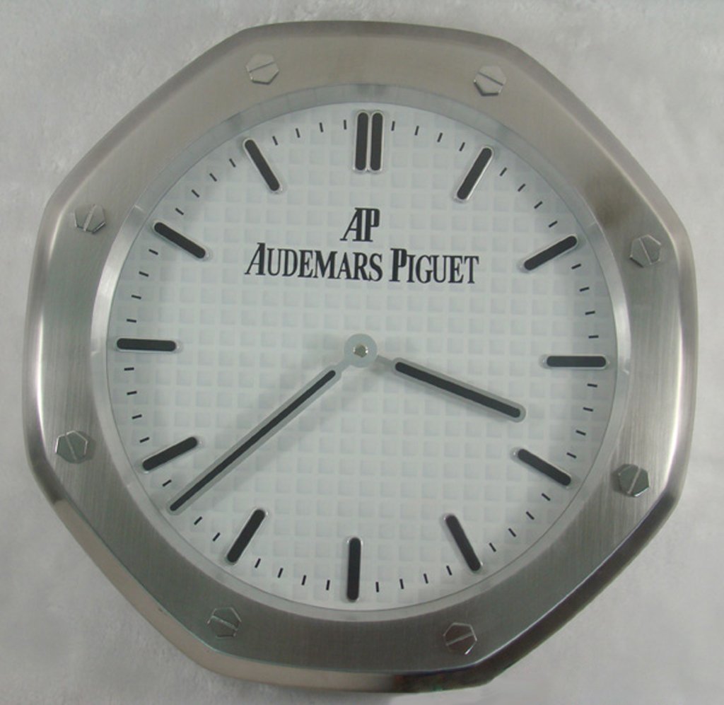 Audemars Piguet Silent Sweep Wall Clock, Silver+White
