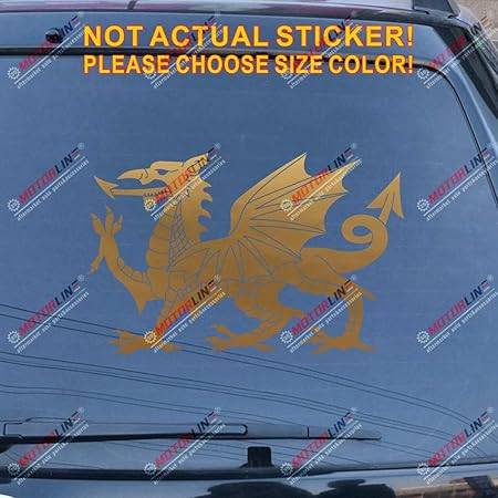 Amazon ウェールズドラゴンwelsh Yア ドライグ ゴッホ車トラックウィンドウビニールデカールバンパーステッカー 10 25 4cm レッド Cf1 ステッカー デカール 車 バイク