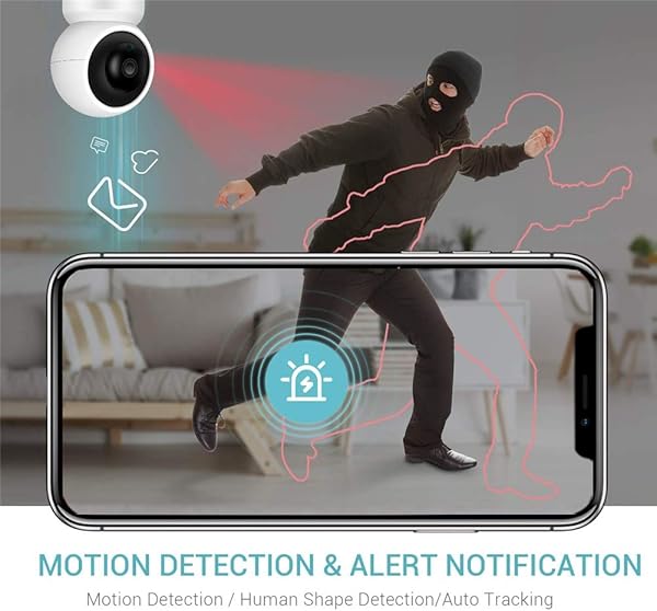 JUZEN Wireless Monitor Nachfhr Kamera 720P HD Smart Home Mini Kamera Weiss