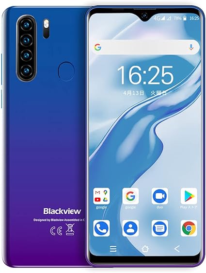 Amazon Blackview A80 Pro ニューモデル Simフリー スマホ 本体 1300万画素 Android 9 0 スマートフォン 6 49インチ 大画面 格安 携帯電話 ブルー スマートフォン本体 通販
