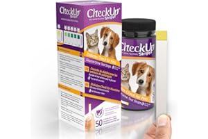 CheckUp Glucose Urine Testing Strips for Cats and Dogs - Detection of Glucose Levels x 50