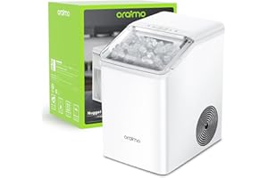 Oraimo Nugget Ice Maker, Ice Makers Countertop, 26 Lbs/Day Tooth-Friendly Chewable Ice with Self-Cleaning & Auto Water Refill, Sonic Pebble Ice Maker Machine for RV, Home and Kitchen, Silver