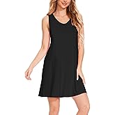 GYS Bamboo Viscose Sleepwear for Women Sleeveless Nightgowns Soft Tank Sleep Shirts Ladies Pajama Night Dress