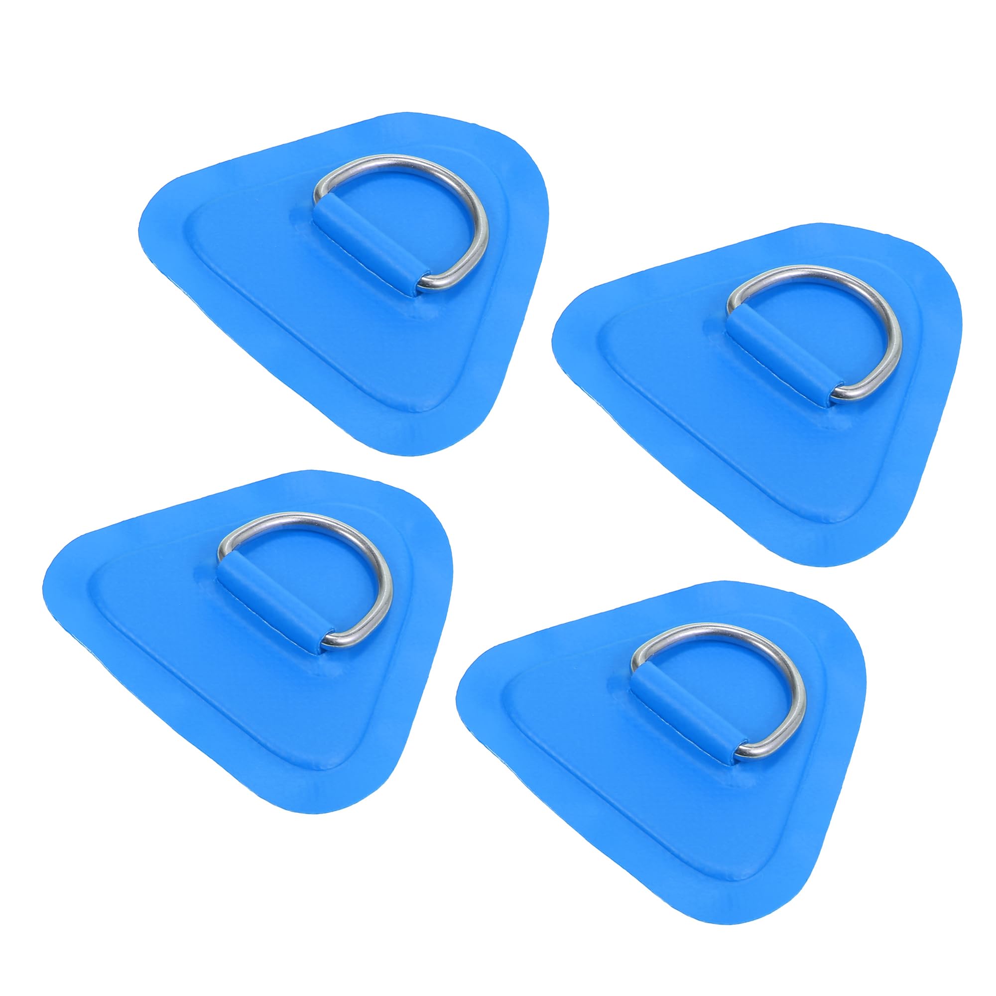 Hihaha D Ring Patch PVC Triangle Shape Blue for Kayak Stainless Steel/4pcs