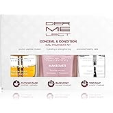Dermelect Conceal & Condition Nail Treatment Kit – Ridge Filler & Color Corrector for Damaged, Discolored & Brittle Nails – Strengthening Nail Care with Keratin, Peptides & Biotin – Sheer Pink & Nude