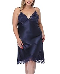ABC-STAR Women's Plus Size Satin Slip Nightgown