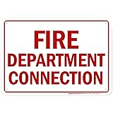 Fire Department Connection Sign, 10x14 Inches, Rust