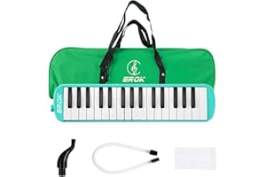 EROK 32 Keys Melodica Keyboard Instrument - Portable with Carrying Bag, Ideal for Beginners & Adults Gift (Green)