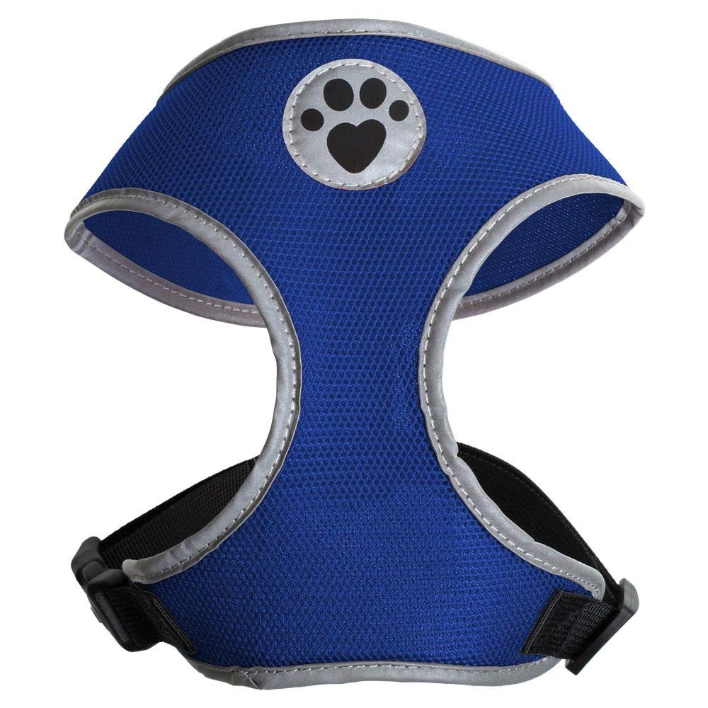 iGadgitz Home U7059 - Sweat-Proof Dog Harness, Puppy Harness, Walking Dog Vest in with Reflective High Visibility Piping & Secure Lockable buckle - Blue - Medium