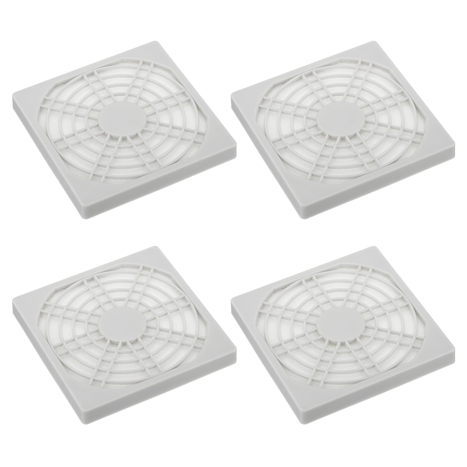 PATIKIL 80mm Fan Finger Grill, 4 Pack Grill Protector Guard Fan Protective Cover for 80x80mm Exhaust Fans for Equipment Computer DIY, White