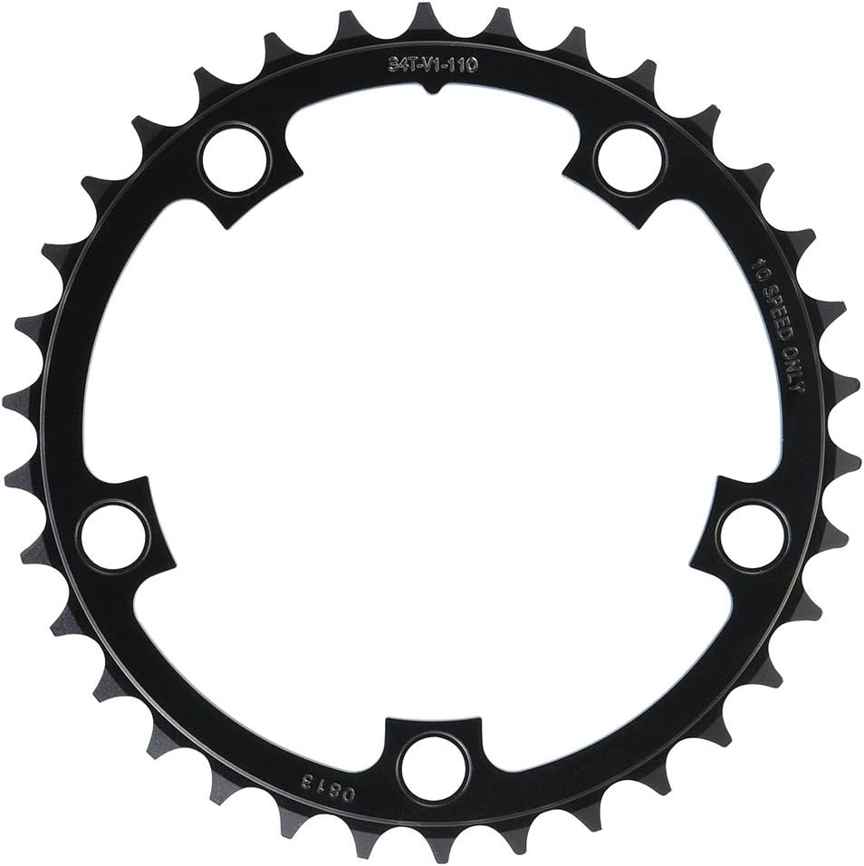 SRAM Chainring Road, 34t 5 Bolt 110 mm BCD Alum (50 -34) - Black, 3 mm