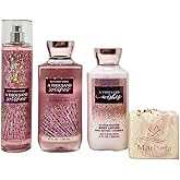 Bath & Body Works A Thousand Wishes Trio Bundle - Fragrance Mist - Shower Gel - Body Lotion - with a Himalayan Salts Springs Bar Soap - Full Size