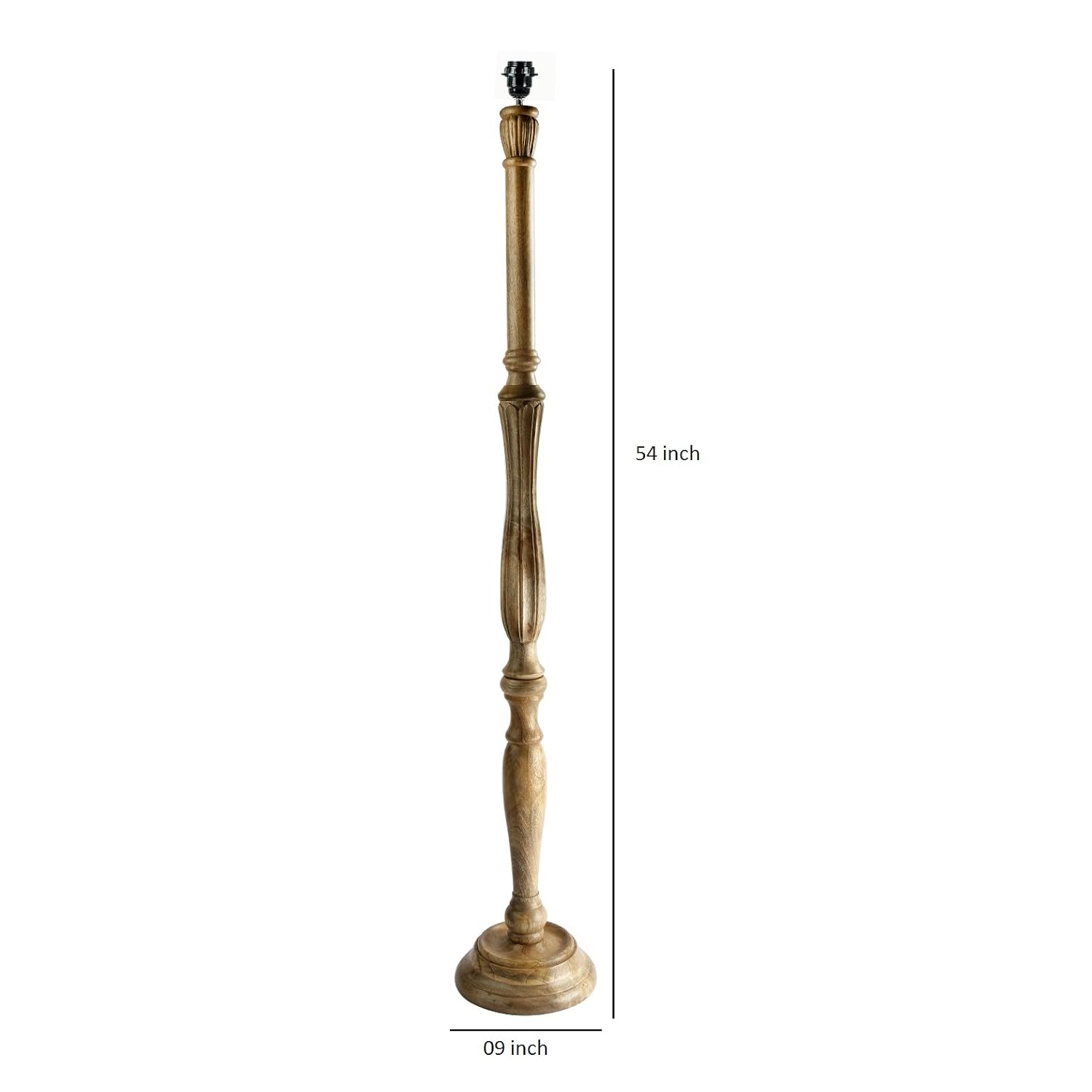 Wooden Floor Stand Only Mango Wood Handmade Standing Lamp Base