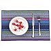 WOOD MEETS COLOR Cotton Table Placemats Woven Braided Ribbed Washable Table Mats Set of 4, 12