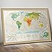 Detailed Scratch Off World Map with Push Pins - 24 x 35 in - Thousands of Cities Marked - Made in Ukraine by 1DEA.me