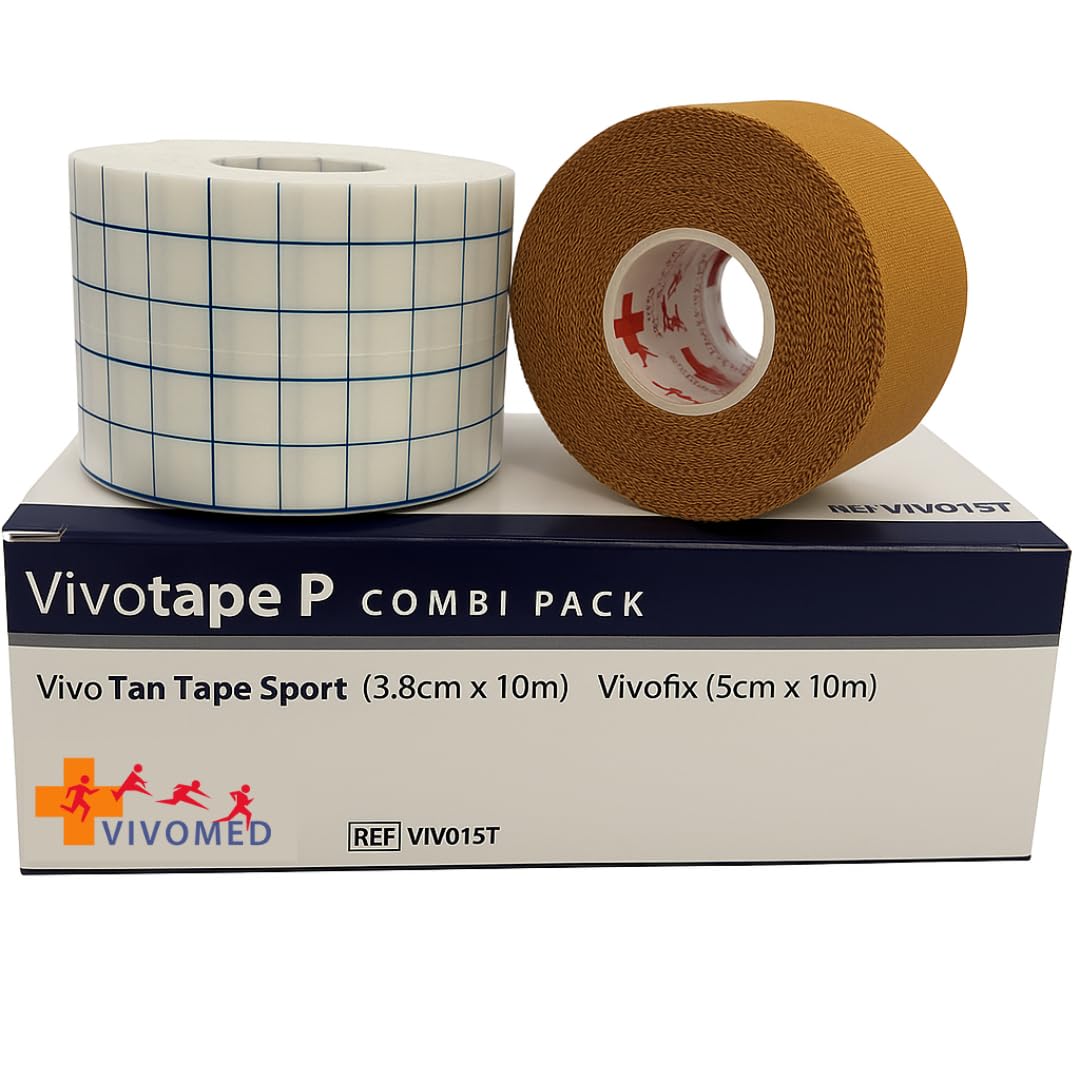Vivomed Vivotape P Combi for Patellofemoral Pain, Tan/White 3.8cm x 10m