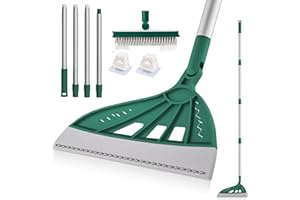 INPACK Magic Broom - Household Silicone Broom for Floor Cleaning, Multifunctional Floor Squeegee Broom with 60’’ Aluminum Adjustable Handle, Pet Hair Broom for Glass, Fine Dust, Hair, Liquids (Green)