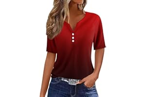 COTECRAM Summer Tops for Women 2024 Vacation Trendy V Neck Boho Short Sleeve Shirts Casual Loose Comfy Tunic Blouses