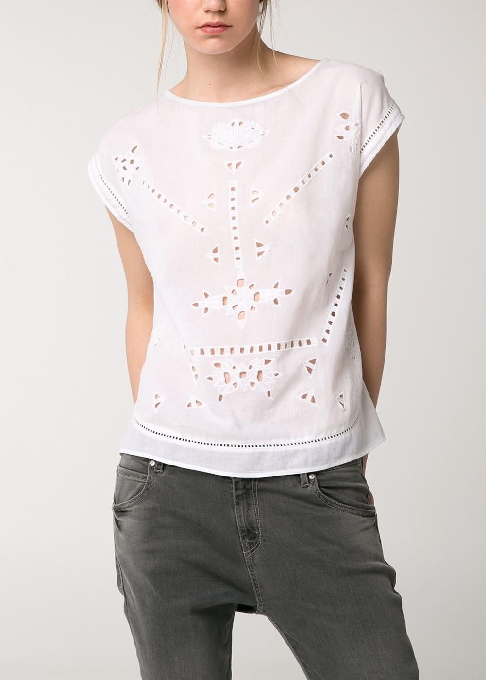 BRODERIE ANGLAISE BLOUSE Amazon.co.uk Clothing