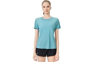gyprprer 100% Merino Wool Round Neck T-Shirt Women's Short Sleeve Outdoor Hiking, Base Layer Women Short Sleeve