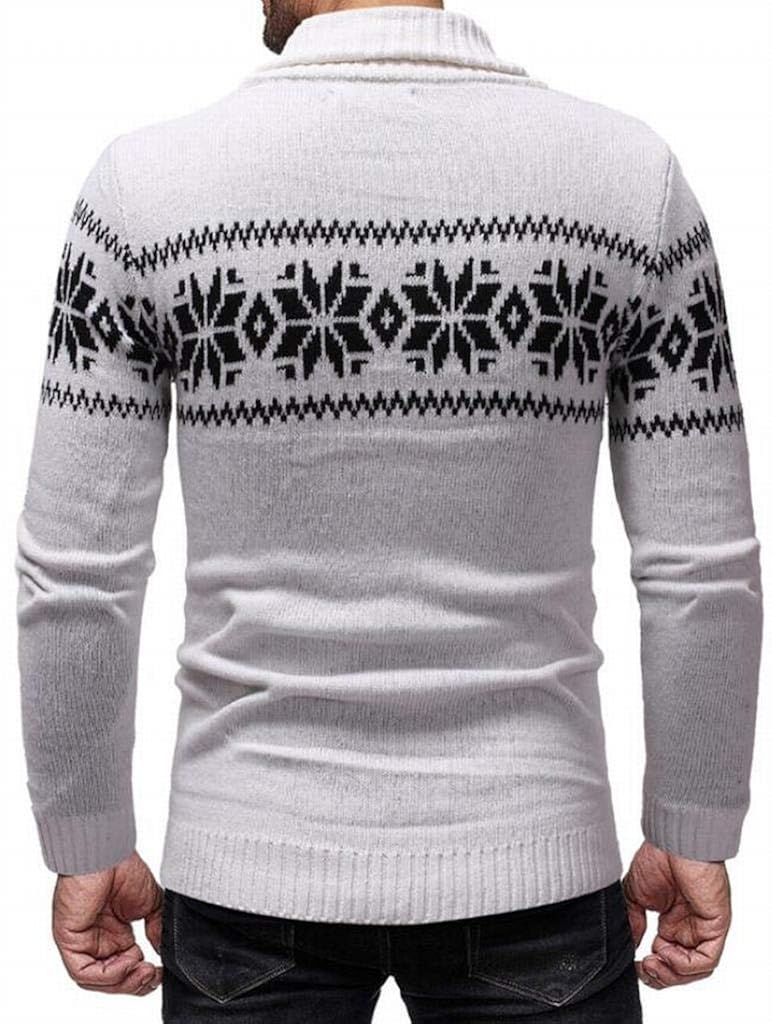 plain lapel patchwork winter loose sweater