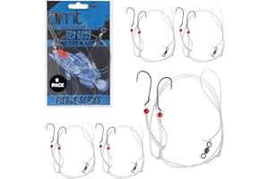 UNCLE MO'S SALTWATER TACKLE Sea Bass Hi/Lo Saltwater Fishing Rigs 1, 5 &10 Pack Bulk Options - Uncle Mo’s Tackle – Mustad Size 3/0 Bait Hook, 60lb Heavy Duty, 80lb Swivel & Sinker Loop, Hand Tied - for Fluke Porgy Snapper Croaker Sea Trout Tautog Spot Pompano