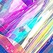 Moyishi 17.7''x39.3'' Glossy Laser Rainbow Peel and Stick Adhesive Wraps Art Decorations DIY
