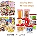 Fun Life 25-Piece Food Storage Container Set with Rotating Rack, Durable Plastic Canister Jar with Red Lids, Perfect for Flour, Sugar, Cereals, BPA Free, Leakproof, Microwave/Freezer (1)