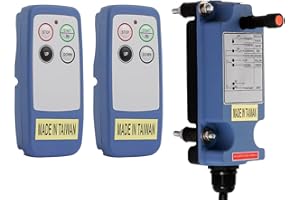 GRTOWSNU Wireless Crane Remote Control Industrial 2 Channel Button Controller for Overhead Crane Hoist 2 Mini Transmitters 110V Receiver