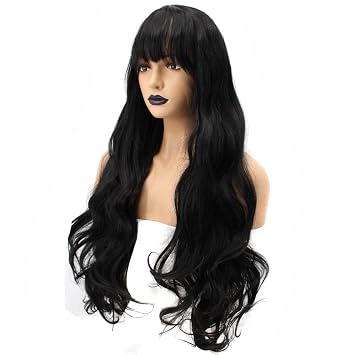 Amazon Com Anogol Hair Cap Synthetic Black Lace Front Wig With
