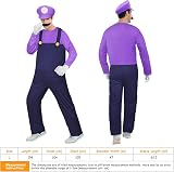 Aomig Mario Costumes 4 Pack Cosplay Accessories Kit Bodysuit Gloves Hat Mustache view 2