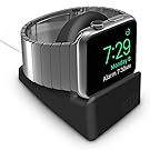 Orzly Compact Stand for Apple Watch - Nightstand Mode Compatible - BLACK Support Stand with integrated Cable Management Slot (38mm & 42mm compatible)
