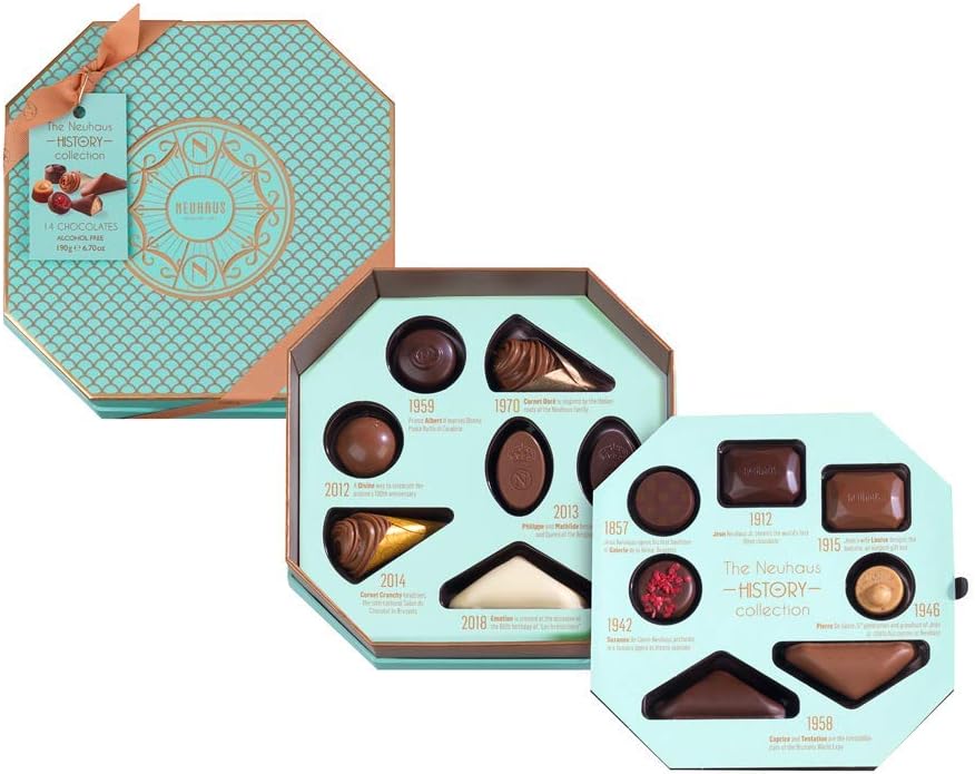 Neuhaus Original Belgian Chocolate Medium History Collection Gift Box, Assorted Chocolates, Perfect Gift, 14 piece Collection