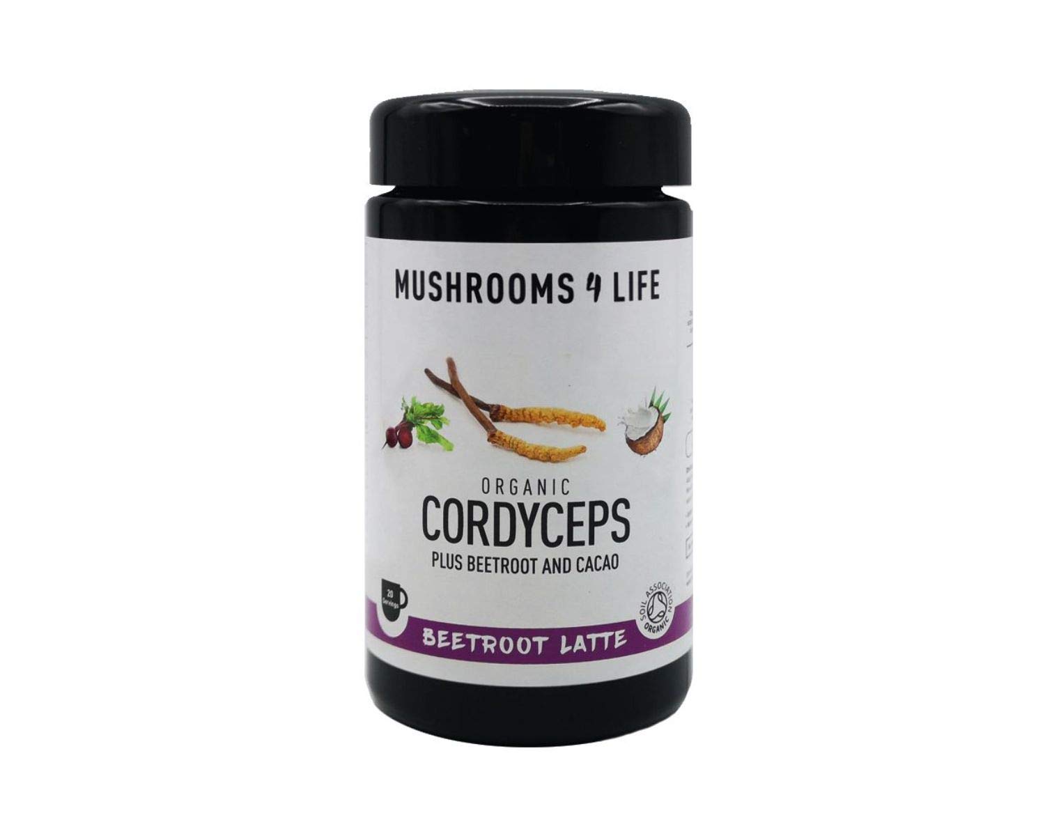 Mushrooms 4 Life Organic Cordyceps Beetroot Latte, 0.13 kg