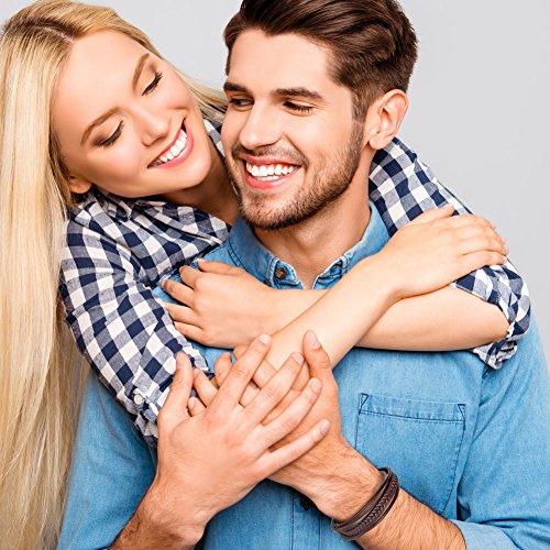 murtoo Leather Bracelet Magnetic-Clasp Cowhide Braided Multi-layer Wrap Mens Bracelet, (Brown,8.1''-8.7'')