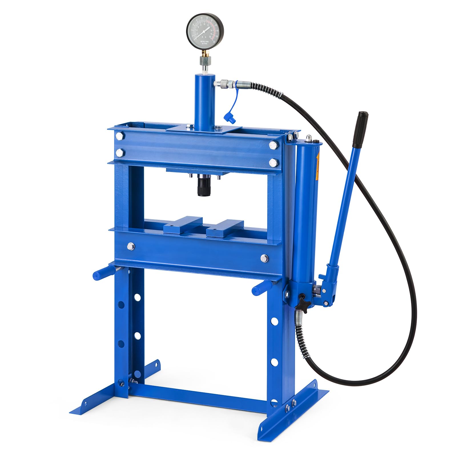 Photo 1 of 10 Ton Heavy Duty Hydraulic Press - h-Frame Garage Floor Shop Press with Adjustable Worktable & Steel Plates, Ideal for Metalworking, Bending, Straightening, Bearings/u-Joints Installation (Blue)