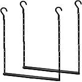 STORAGE MANIAC Adjustable Closet Rod Hanging Clothes Heavy Duty Closet Extender Hanging Rod Space-Saving Clothes Hanging Bar Double Closet Hanging Rod Hanging Closet Organizer Closet Bar,2 Pack Black