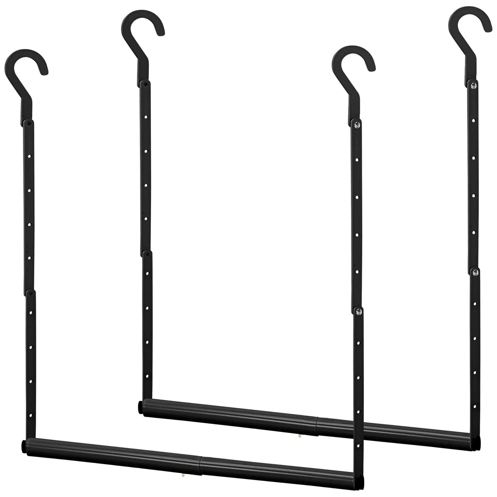 Photo 1 of STORAGE MANIAC Adjustable Closet Rod Hanging Clothes Heavy Duty Closet Extender Hanging Rod Space-Saving Clothes Hanging Bar Double Closet Hanging Rod Hanging Closet Organizer Closet Bar,2 Pack Black
