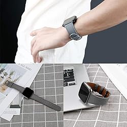 BOTNUW Leather Bands Compatible with Fit bit Versa