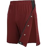 Wataxii Tear Away Shorts for Men Post Surgery Adaptive Clothing Wide Leg Snap Loose Fit Shorts