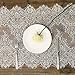 ARKSU Romantic Vintage Lace Table Runner with Embroidered 18X120inch White Floral Lace Table Runner for Candlelight Dinners, Wedding Reception Table Decor