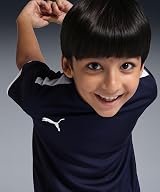PUMA Unisex Kids teamLIGA Jersey Jr Shirt Peacoat- Puma White 116 view 3