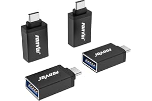 FONVOi USB C to USB Adapter [4-Park], USB Type C Male to USB 3.0 Female OTG Adapter Compatible with MacBook Pro,Chromebook,Pi