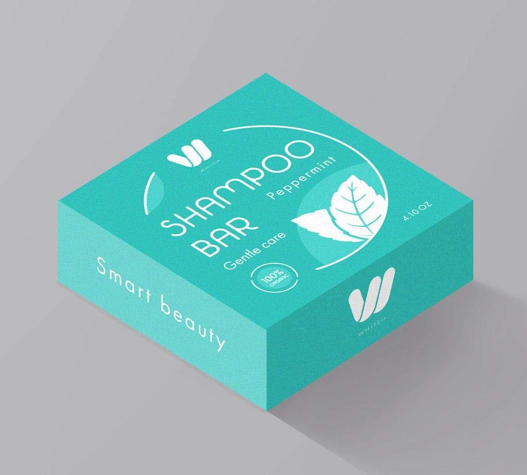 EcoFriendly Solid Shampoo Bar for All Hair Types, Peppermint Sustainable Natural