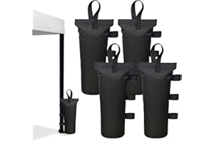 D&ONEHOS Canopy Weights Set of 4，Heavy Duty Canopy Weight Bags (120 lbs) for Ez Pop up Canopy Tent Outdoor Instant Canopies, Black (Without Sand) ，Set of 4