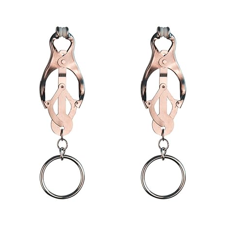 Nippelklemmen Einstellbar Edelstahl für Frauen und Männer, Rapidly Bondage BDSM Clover Clamps mit O-Ringe Brustklemmen Brustk