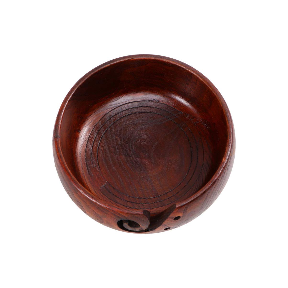 Wood Yarn Bowl Storage Non Slip Crochet Organizer Smooth Swirl Wool Sekin Knitting Accessory (Random Plane Bottle and Convex Bottle)